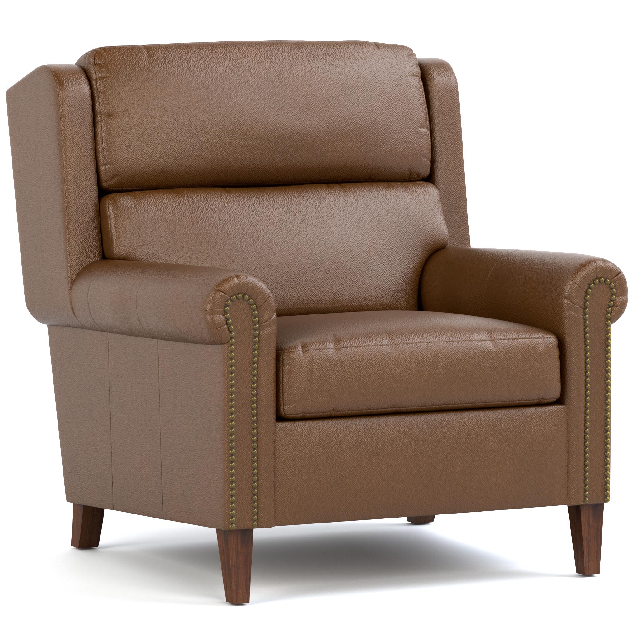 Woodlands Small Roll Arm Chair with Nails Woodlands Small Roll Arm Chair with Nails - Image 1