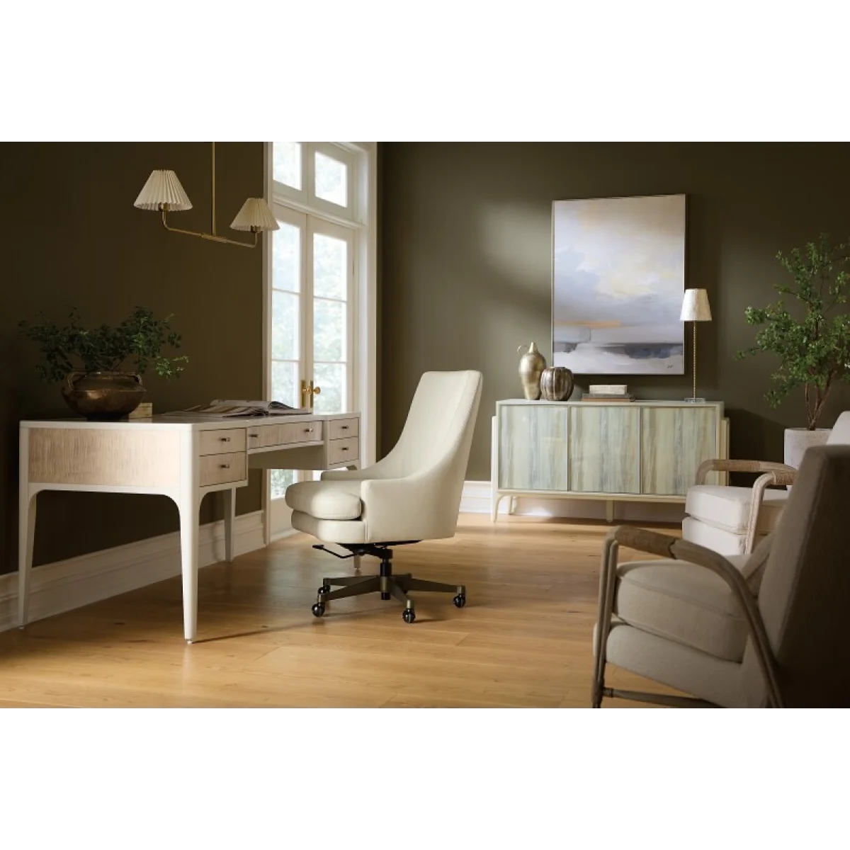 Paula Executive Swivel Tilt Chair Desks Beige 10
