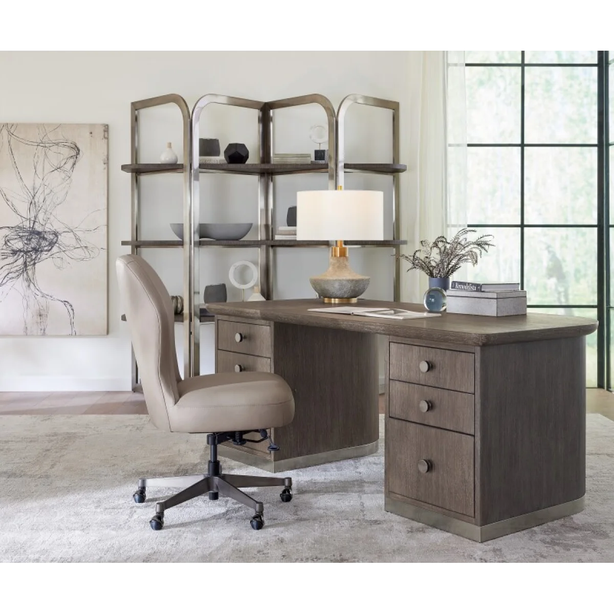 Executive Swivel Tilt Chair Desks Beige 9