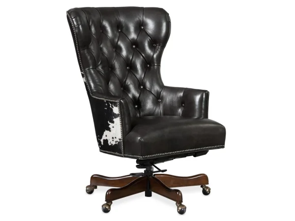 Katherine Executive Swivel Tilt Chair with Black & White HOH Desks black