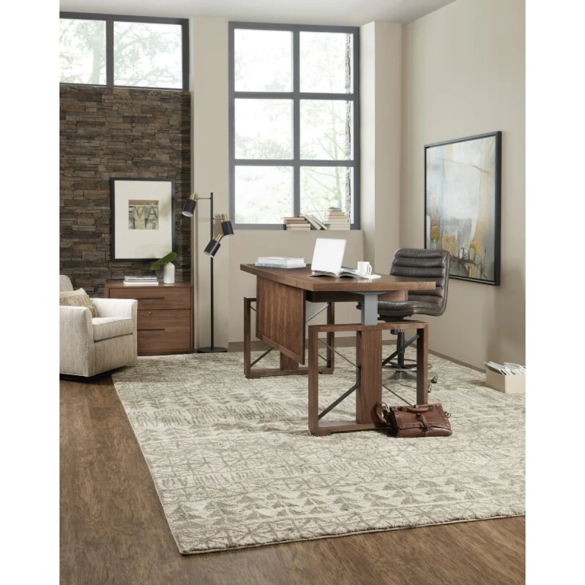 Elon Home Office Office Wall System Office Storage Brown 8