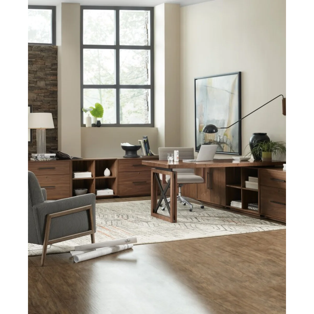 Elon Home Office Office Wall System Office Storage Brown 9