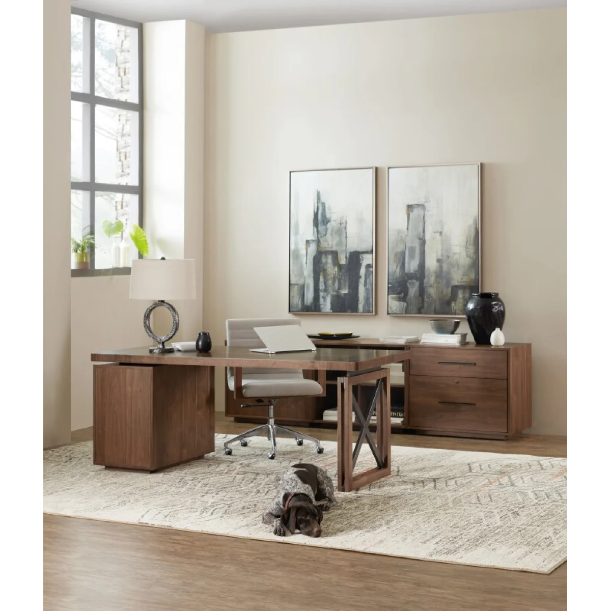 Elon Home Office Office Wall System Office Storage Brown 10