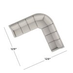 Benchmade Motion 5 Piece Reclining Fabric L-Shaped Sectional - Image 2