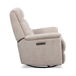 Sophisticated Oat Perfect Match Power Swivel Gliding Recliner with Power Headrest & Lumbar - Image 3