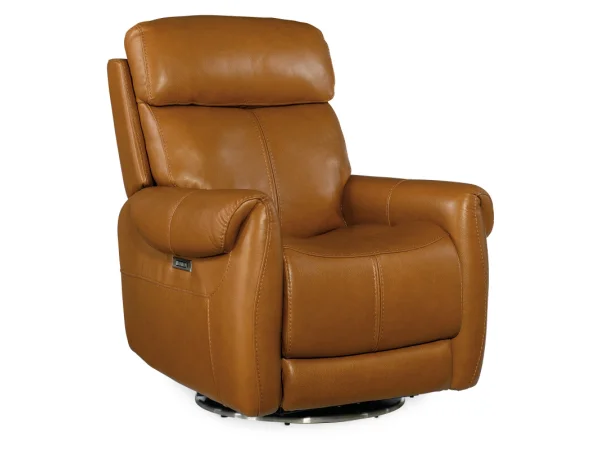 RC Sterling Swivel Power Recliner with Power Headrest Recliners Beige 17
