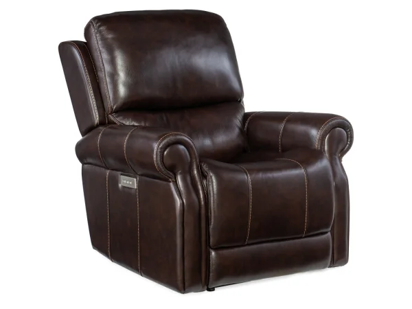 RC Eisley Power Recliner with Power Headrest & Lumbar Recliners Brown