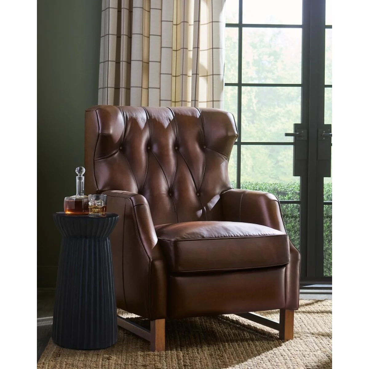 RC Henderson Press Back Recliner Recliners Brown 12