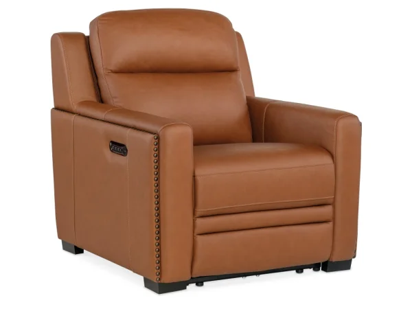 MS McKinley Power Recliner with Power Headrest & Lumbar Recliners Brown