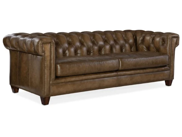 SS Chester Tufted Stationary Sofa Sofas Brown