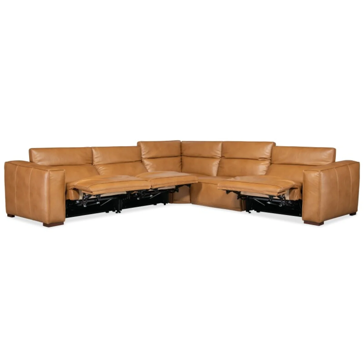 MS Fresco 5 Seat Sectional with Power Recline & Power Headrest Sectionals Brown 7