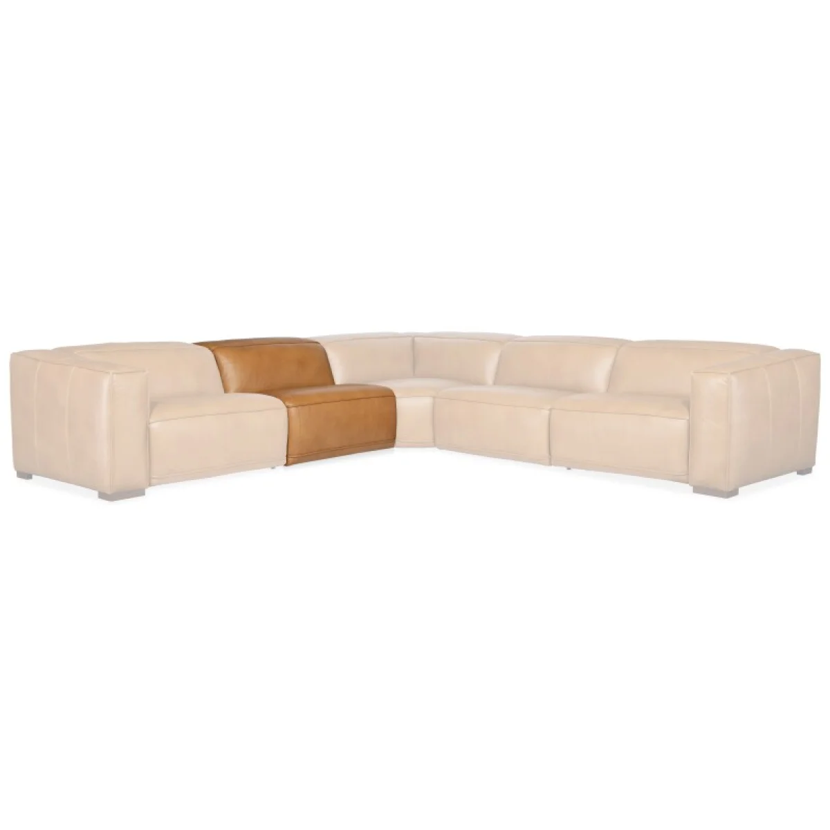 MS Fresco 5 Seat Sectional with Power Recline & Power Headrest Sectionals Brown 10