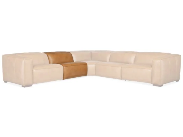 MS Living Room Fresco Armless Chair and Half w/PWR Headrest Sectionals Brown