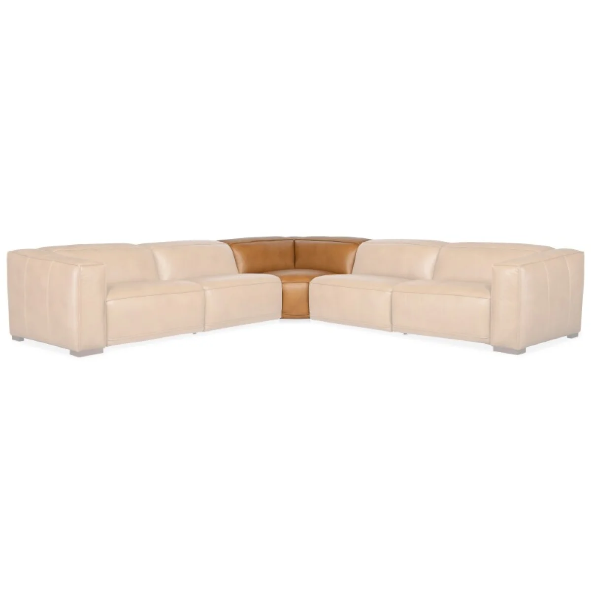 MS Living Room Fresco Corner w/PWR Headrest Sectionals Brown 4