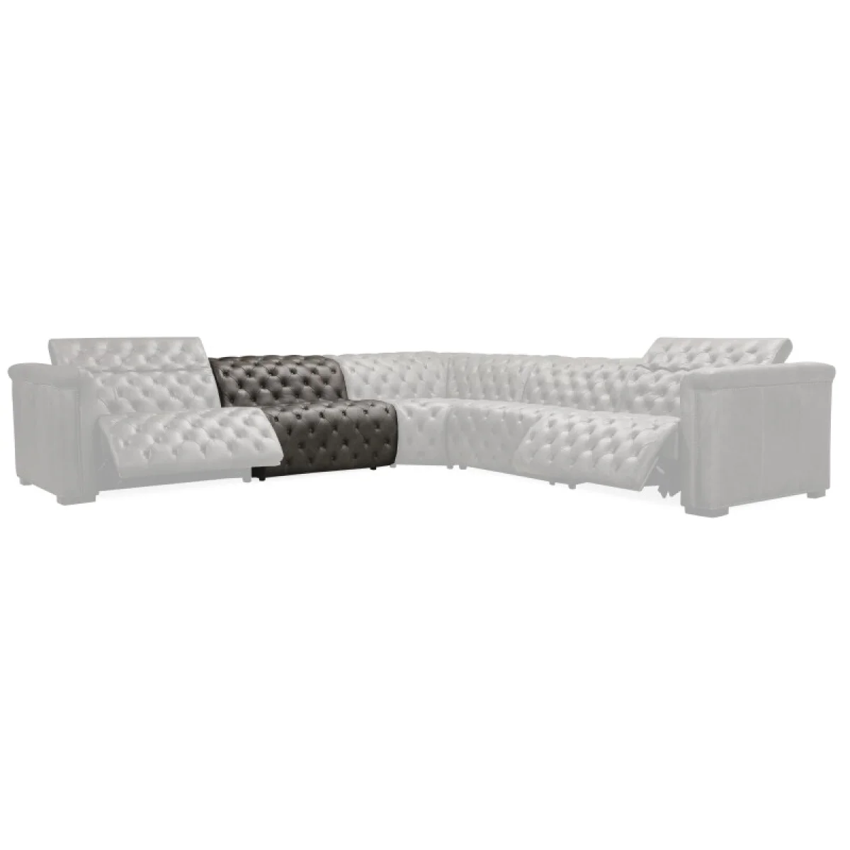 MS Living Room Savion Grandier Armless 1.5 PWR Recline w/PWR Headrest Sectionals Brown 4