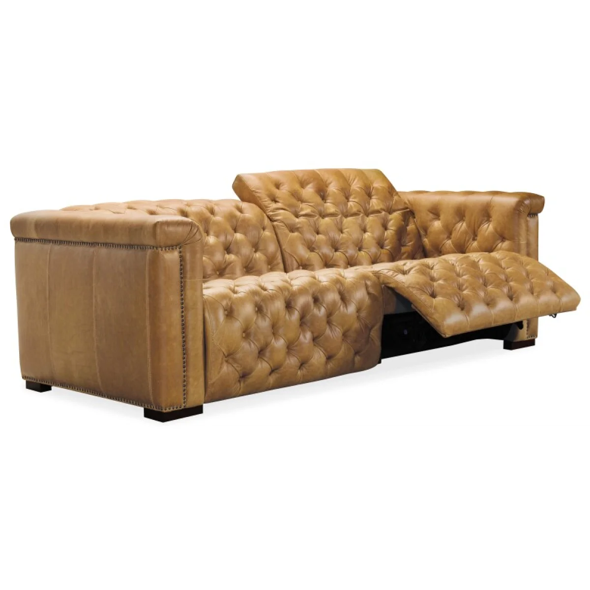 MS Savion 2 over 2 Sofa with Power Recline & Power Headrest Sofas Brown 7