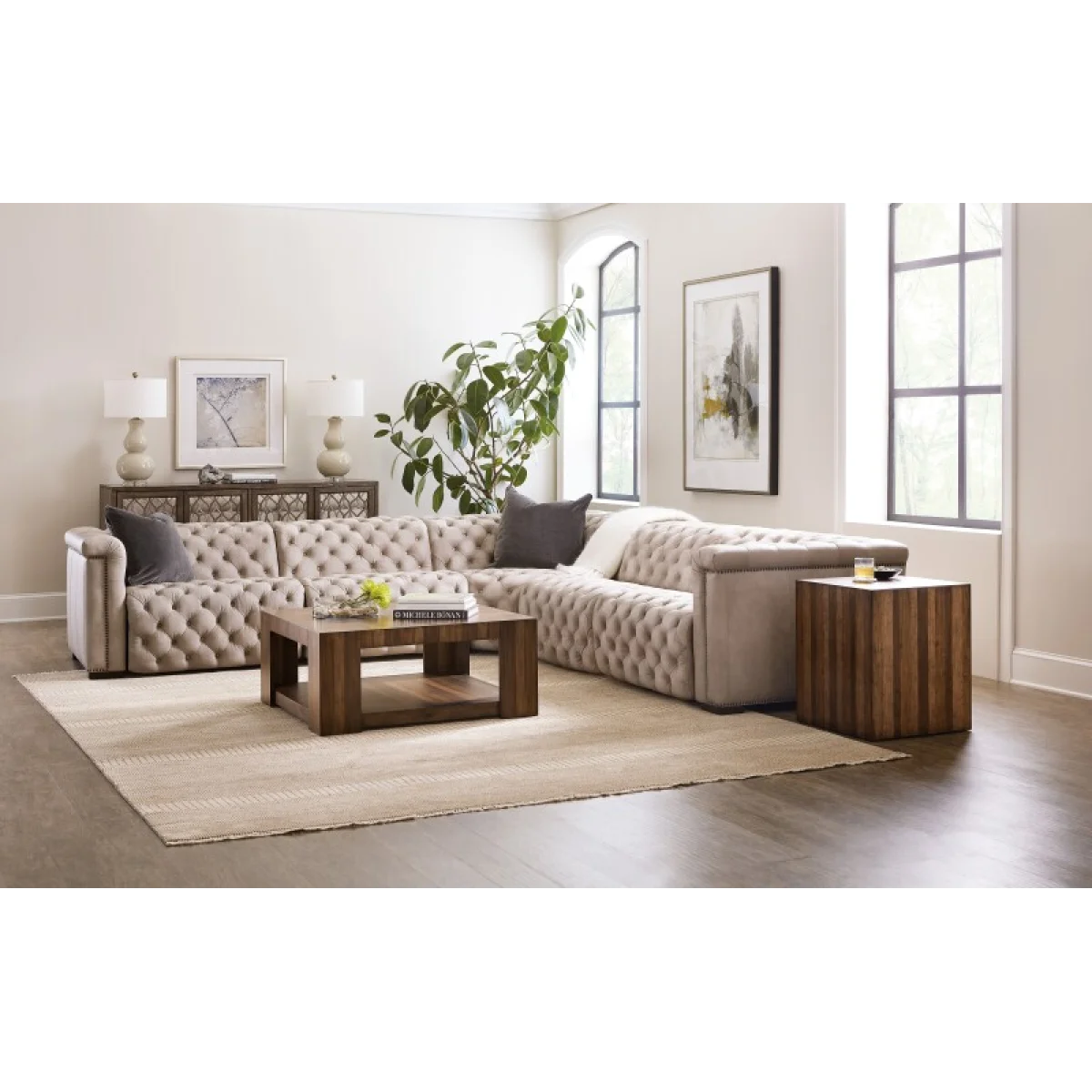 MS Savion Grandier 5-Piece Sectional with Power Recline & Power Headrest Sectionals Brown 11