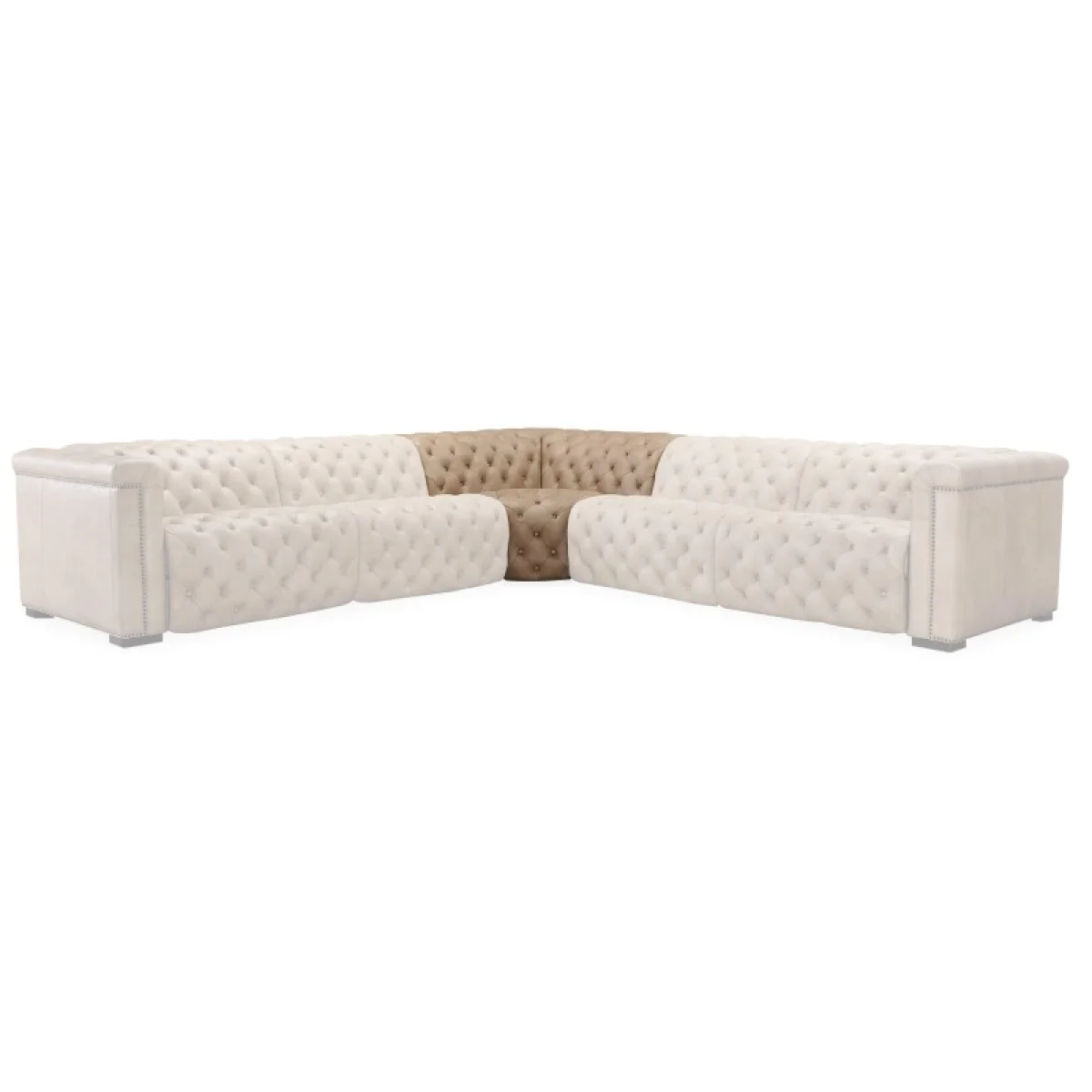 MS Savion Grandier 5-Piece Sectional with Power Recline & Power Headrest Sectionals Brown 15