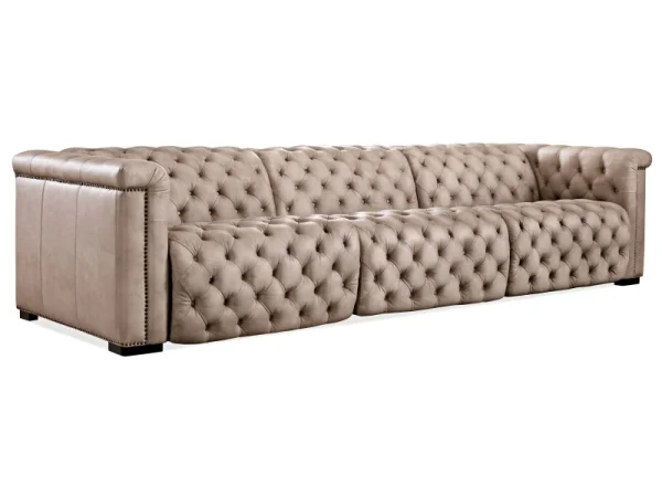 MS Savion Grandier Power Recliner Sofa with Power Headrest Sofas Brown