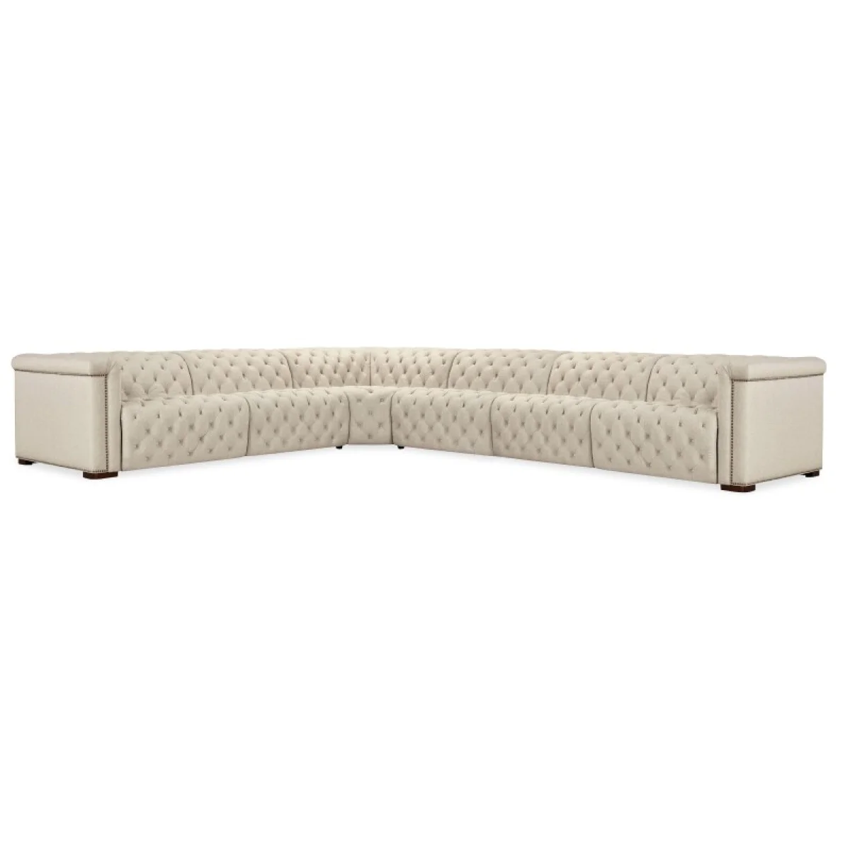 SS Savion Deux 6 Seat Sectional with Four Power Recliners and Seven Power Headrests Sectionals Beige 4
