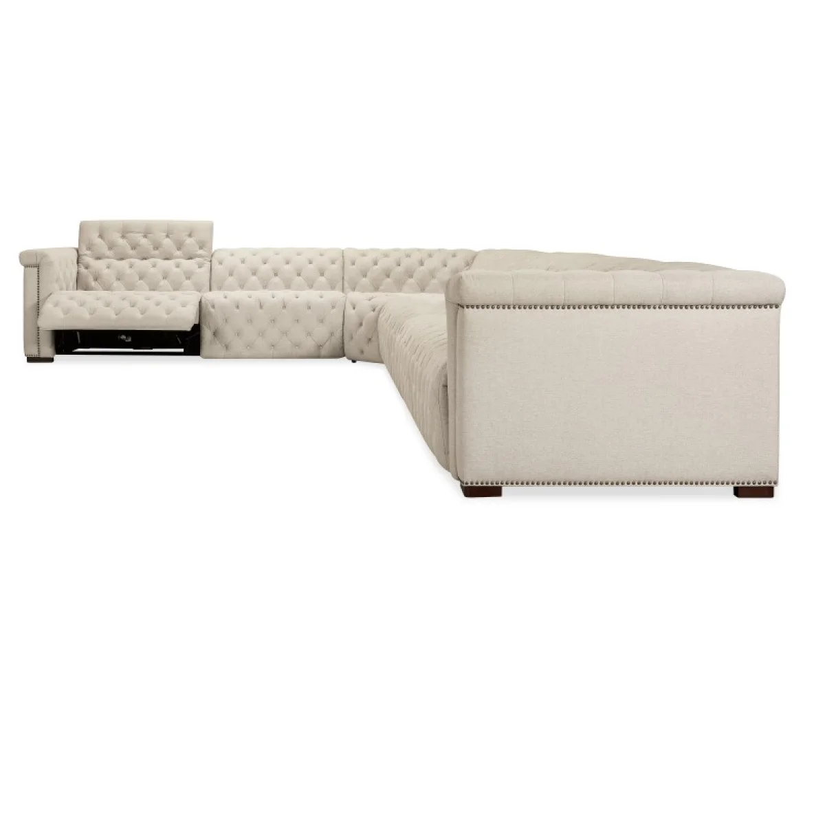 SS Savion Deux 6 Seat Sectional with Four Power Recliners and Seven Power Headrests Sectionals Beige 7