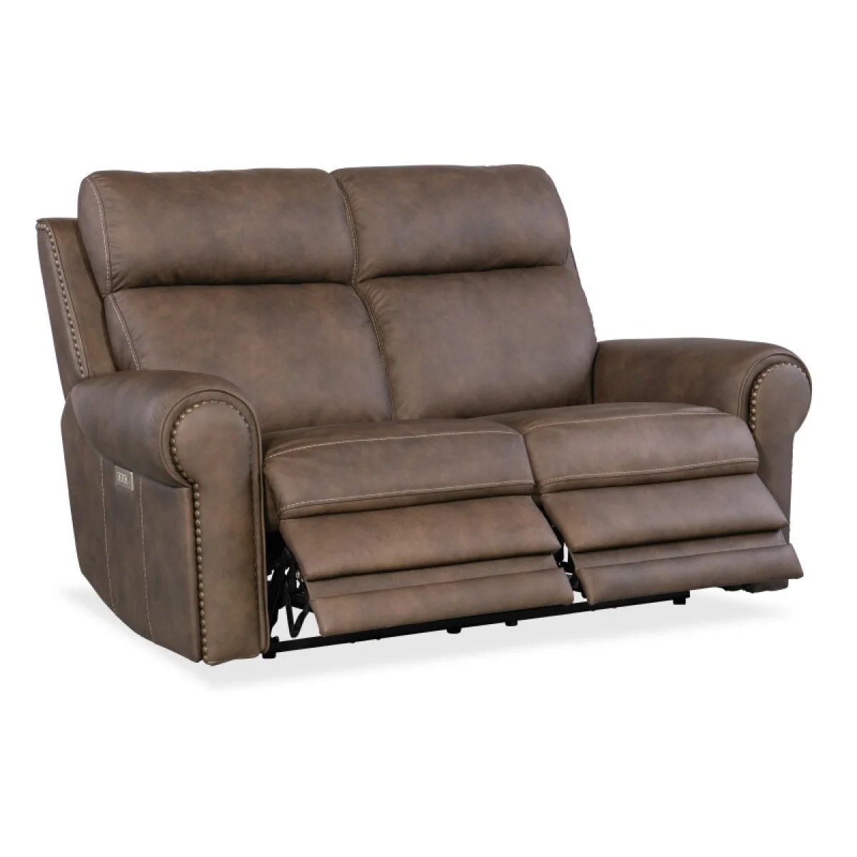 SS Duncan Power Loveseat with Power Headrest & Lumbar Loveseats Brown 9