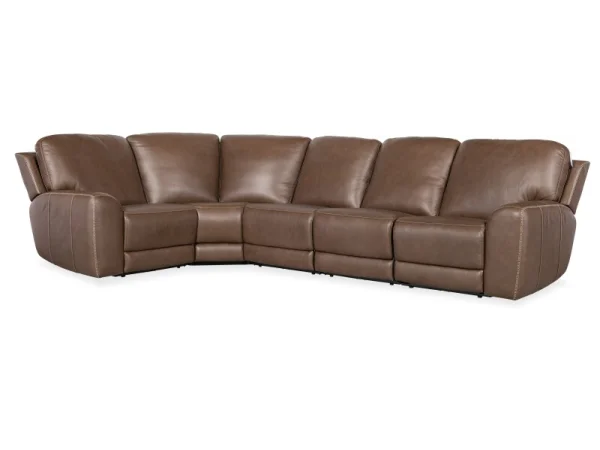 SS Torres 5 Piece Sectional with Power Recline & Power Headrest Sectionals Brown