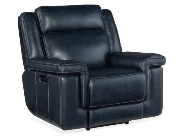 MS Montel Lay Flat Power Loveseat with Power Headrest & Lumbar Loveseats blue 16
