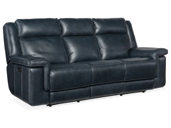 MS Montel Lay Flat Power Loveseat with Power Headrest & Lumbar Loveseats blue 17