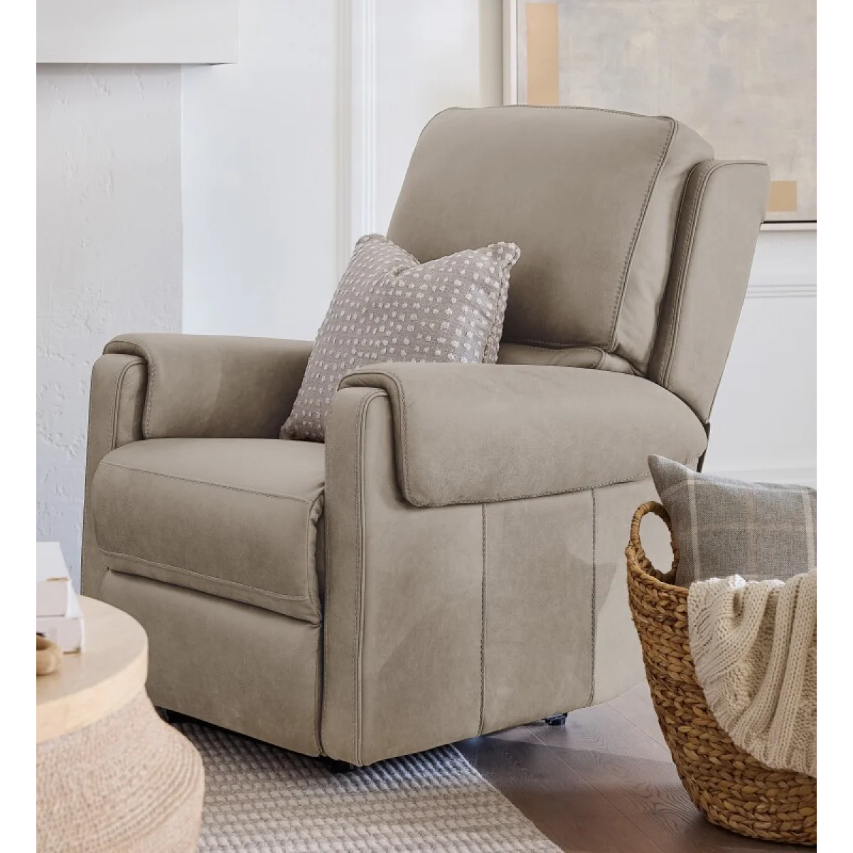 SS Somers Power Recliner with Power Headrest Recliners Cream 11