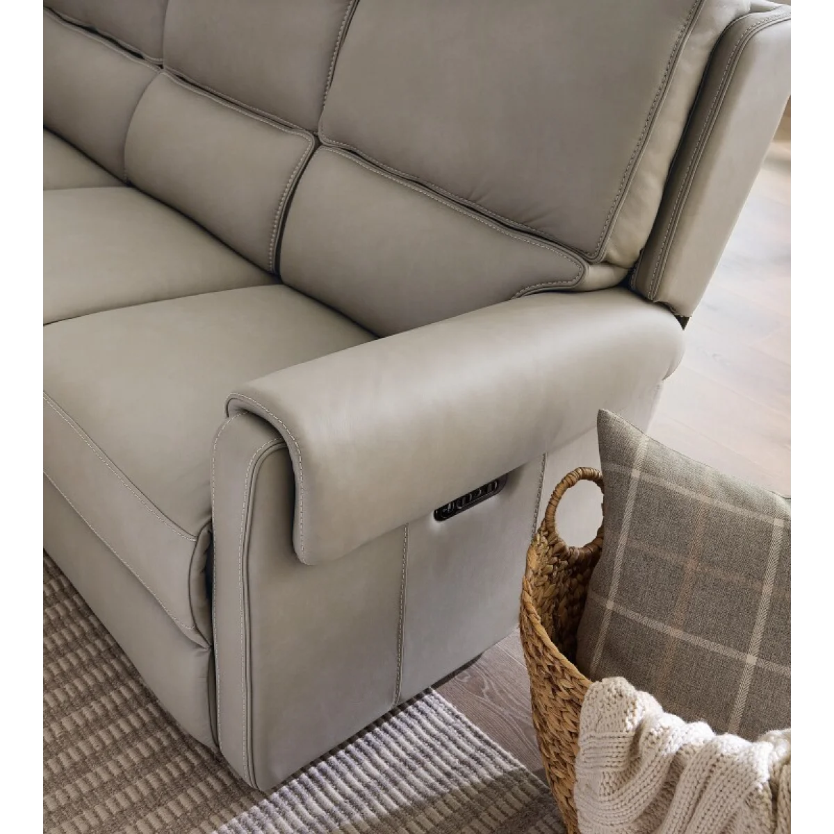 SS Somers Sofa with Power Recline & Power Headrest Sofas Cream 11