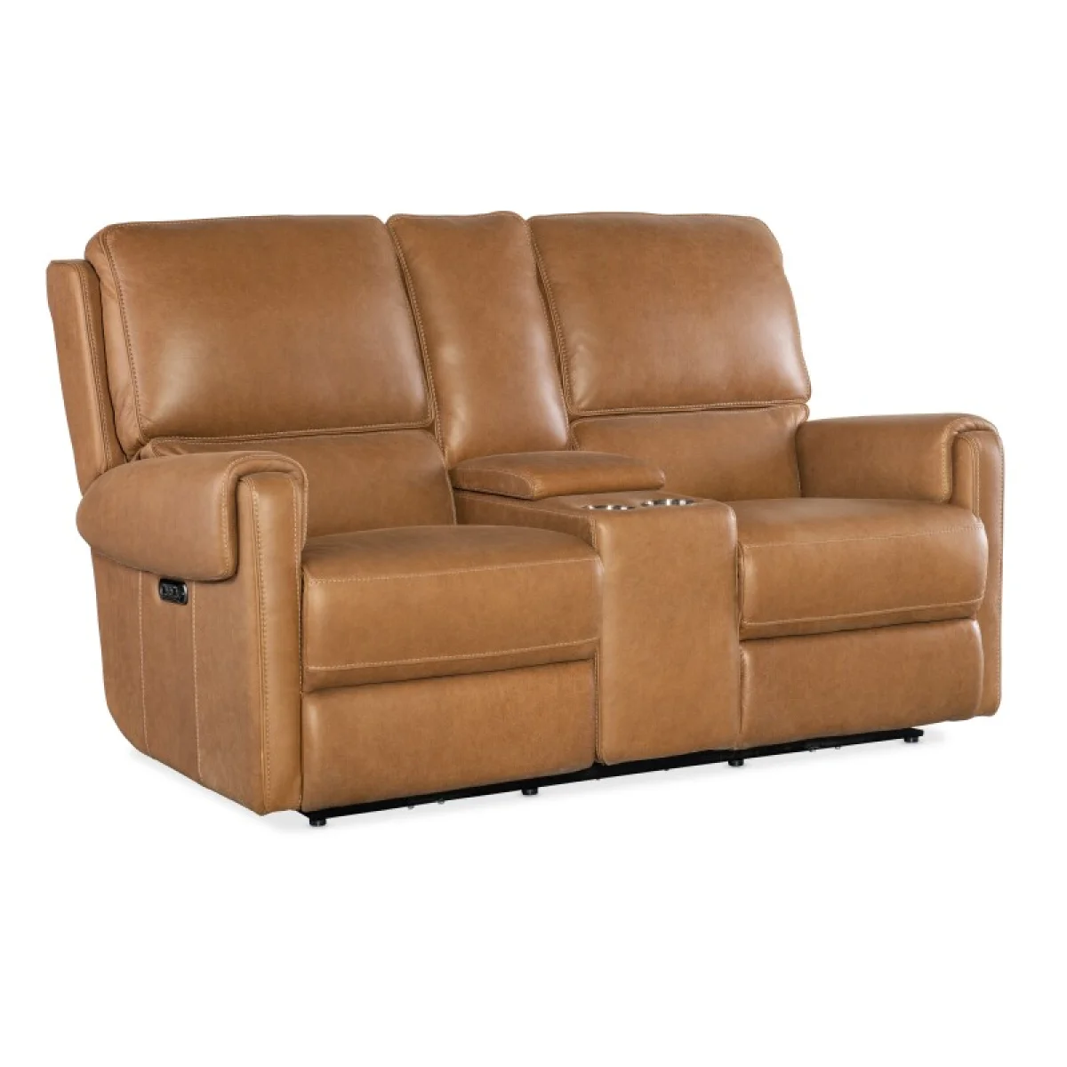 SS Somers Console Loveseat with Power Recline & Power Headrest Loveseats Brown 4