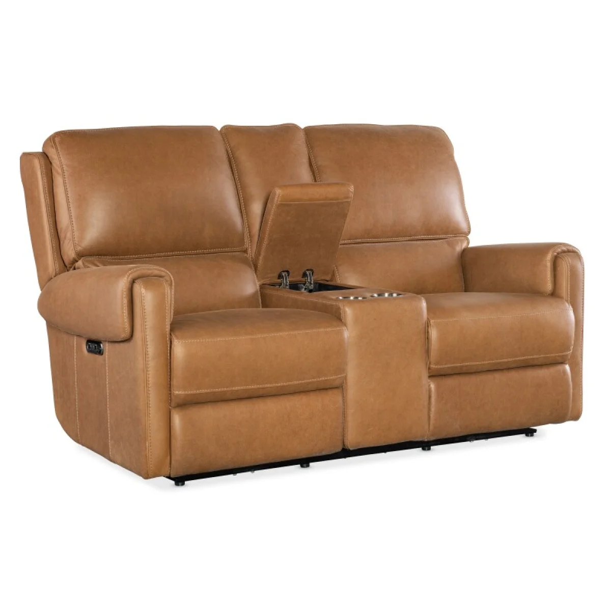 SS Somers Console Loveseat with Power Recline & Power Headrest Loveseats Brown 9