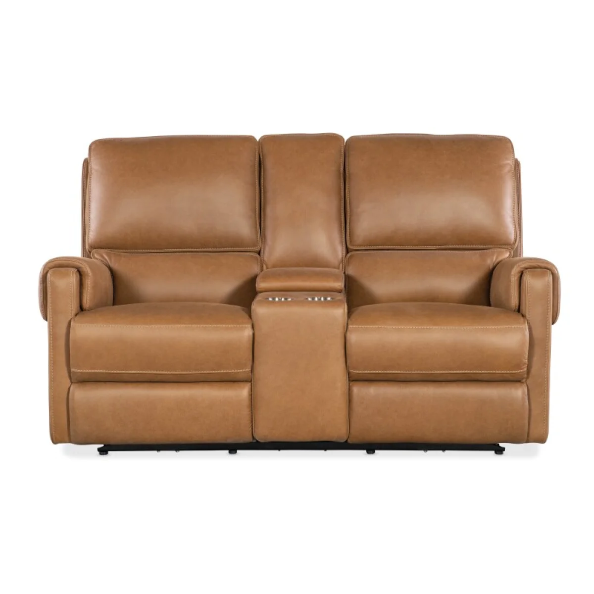 SS Somers Console Loveseat with Power Recline & Power Headrest Loveseats Brown 11