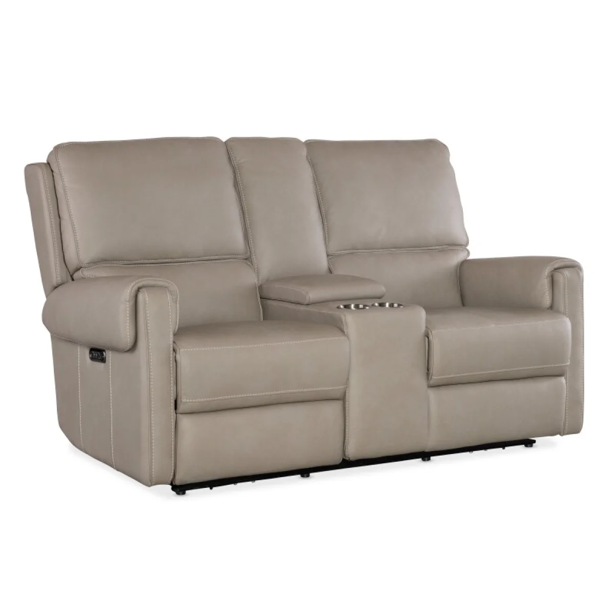 SS Somers Console Loveseat with Power Recline & Power Headrest Loveseats Brown 4