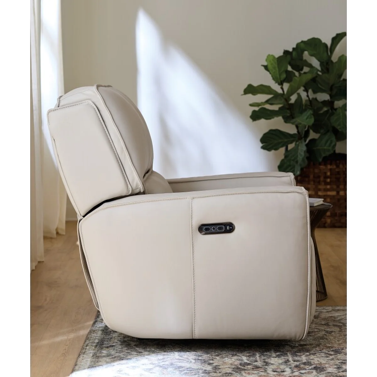 MS Miles Zero Gravity Power Recliner with Power Headrest Recliners Cream 11