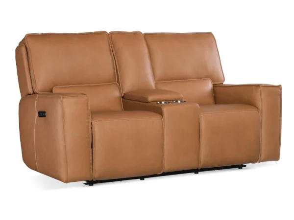 MS Miles Zero Gravity Console Loveseat with Power Recline & Power Headrest Loveseats Gray 5