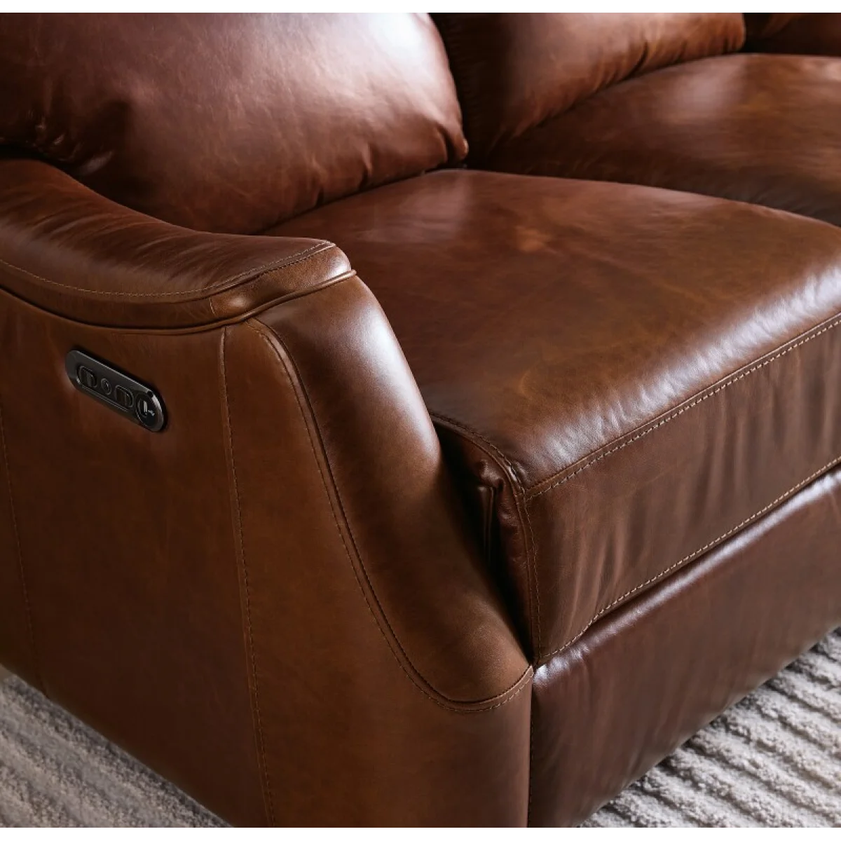 MS Harlan Zero Gravity Sofa with Power Recline & Power Headrest Sofas Brown 11