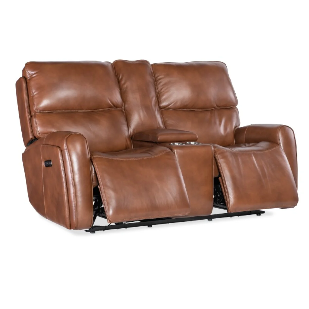 MS Crosby Zero Gravity Power Console Loveseat with Power Headrest and Lumbar Loveseats Brown 9