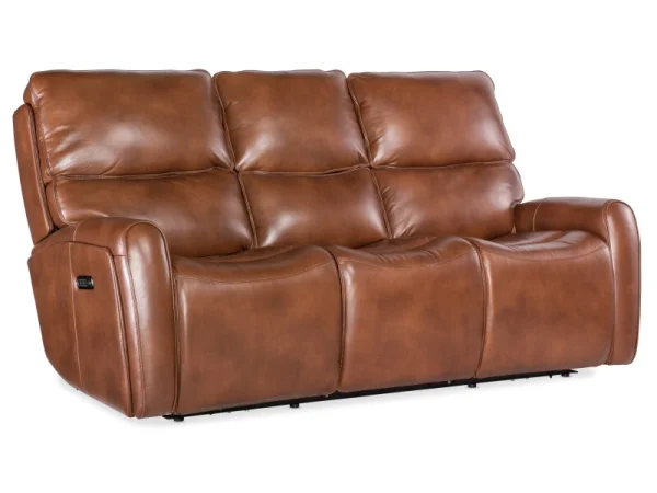 MS Crosby Zero Gravity Power Console Loveseat with Power Headrest and Lumbar Loveseats Brown 21