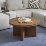 Waterfall Brown Round Coffee Table - Image 4