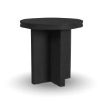 Waterfall Black Round End Table