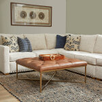 Hamilton Chestnut Square Upholstered Ottoman - Image 2