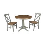 Hickory/Stone Pedestal Table - Image 2