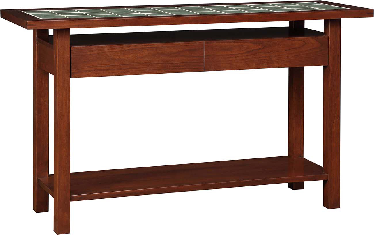 Mission Tile Top Console Table Cherry Pasadena