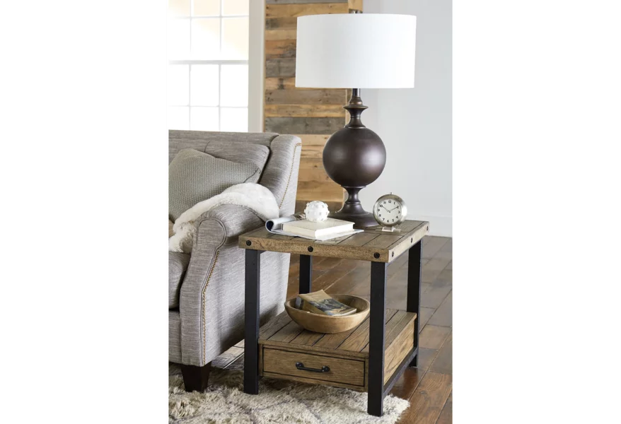 Workbench Rectangular Drawer End Table - Image 2