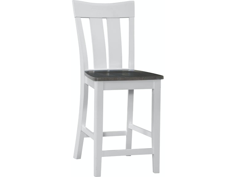 24'' Ava Stool in Heather Gray / White