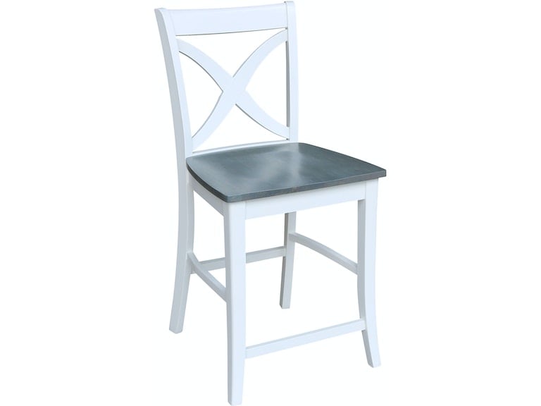 Salerno Stool in Heather Gray & White