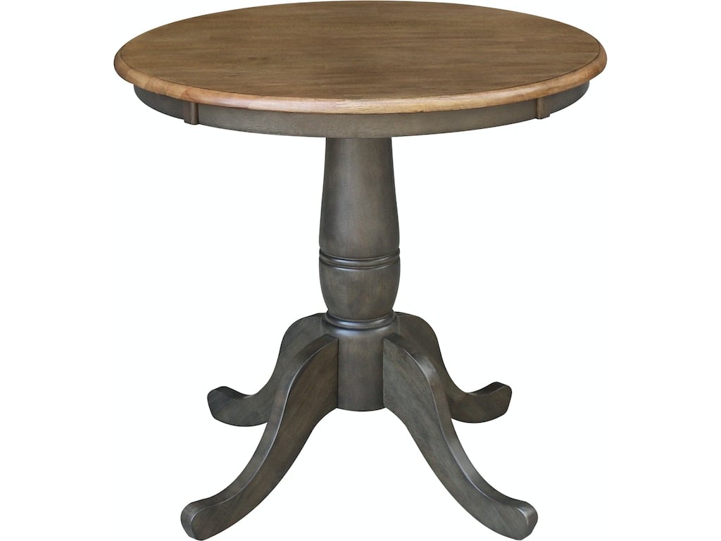 Pedestal Table in Hickory/Coal