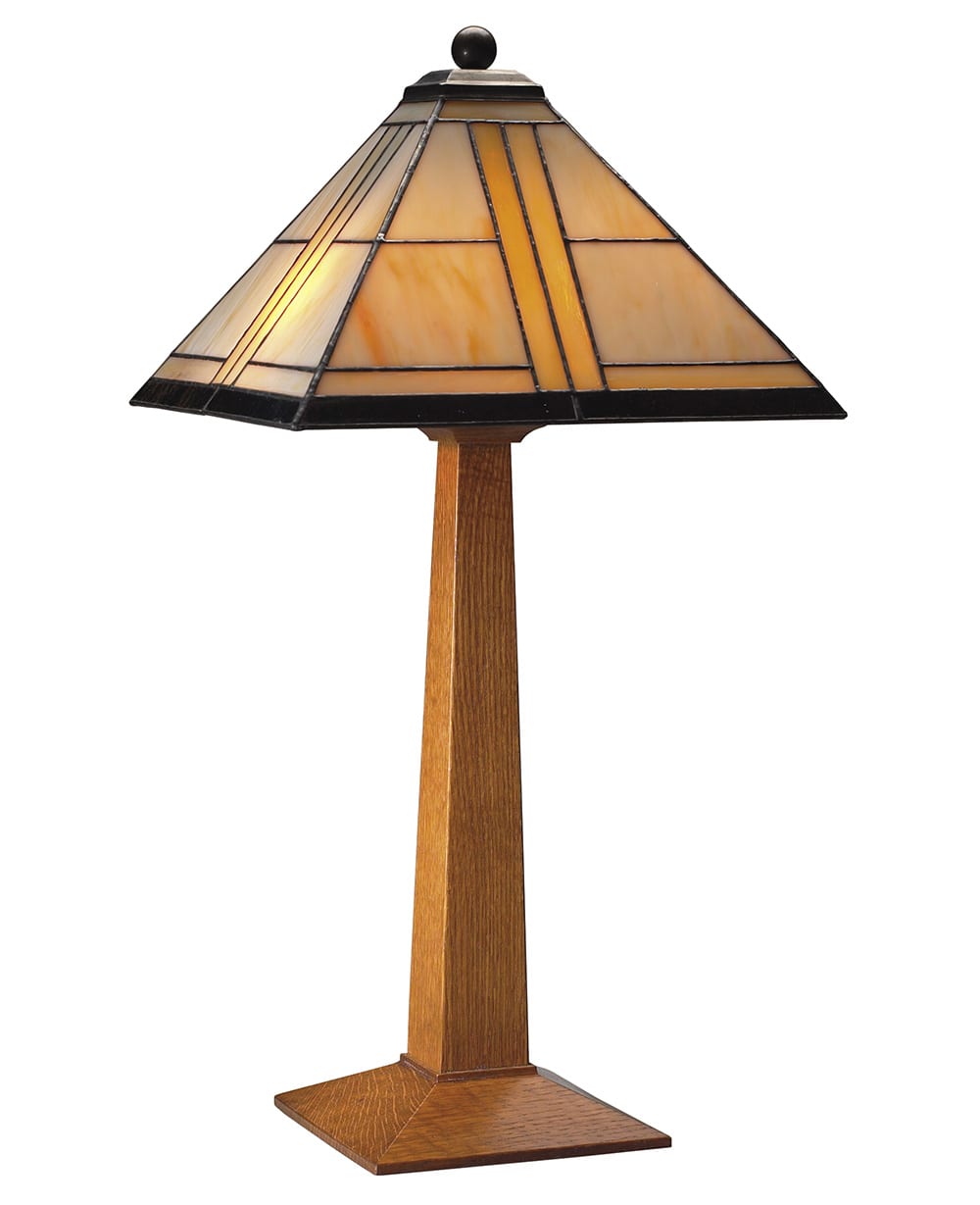 Table Lamp with Art Glass Shade